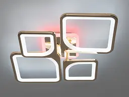 Люстра стельова LED Diasha 8060/2+2G, 100W, 3200K-6000K, золото, сучасний стиль, з пультом, акрилова - мініатюра 2