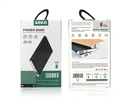 Зовнішній акумулятор (power bank) 12000mAh (3000mAh) Boro JS-33 - мініатюра 3