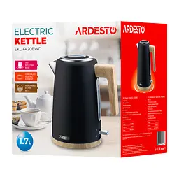 Електрочайник Ardesto Wood Modern Strix 1.7 л чорний (EKL-F420BWD) - мініатюра 11
