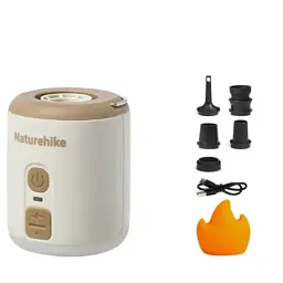 Насос для надувних меблів Naturehike CNK2300DQ022 + нічник + вентилятор, бежевий (6976507665971)