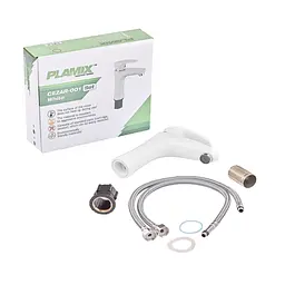 Змішувач для умивальника Plamix Cezar-001 SET white PM0661 Білий - мініатюра 3