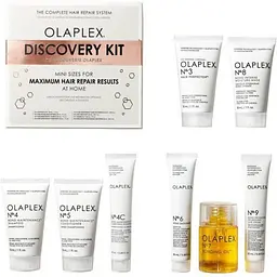 Набір мініатюр Olaplex Discovery Kit: еліксир 30 мл + шампунь 30 мл + кондиціонер 30 мл + шампунь 20 мл + маска 30 мл + крем 20 мл + олія 30 мл + сироватка 20 мл