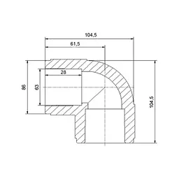 Кутник PPR Blue Ocean 63, 90° SD00009976