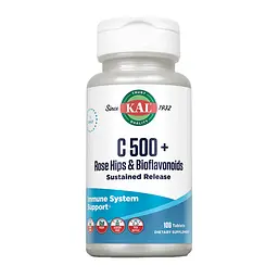 Вітамін C 500 + Rose Hips & Bioflavonoids Sustained Release - 100 таблеток, для імунітету