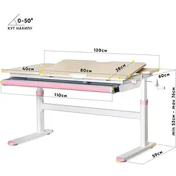 Дитячий стіл Evo-kids TH-360 Lite Pink (TH-360 TG/PN Lite)  - мініатюра 2