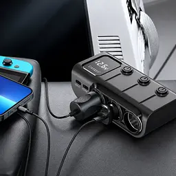 Автомобільний розгалужувач Earldom ET-CS4 120W з 3 прикурювачами та USB - мініатюра 6