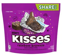 Шоколадні цукерки Hershey's Kisses Rainbow Brownie Flavored Candy 255г