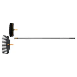 Набір Fiskars OneClick: мітла + граблі для листя + ручка L (1080715)
