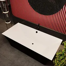 Ванна окремостояча глянцева Amidicon Sparta 173x73 чорна з литого каменю SPARTA_173_BLACK_HL, Чорний - мініатюра 4