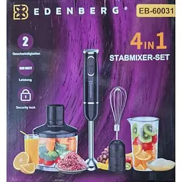 Блендер Edenberg EB-60031 міксер подрібнювач занурювальний 4в1 800 Вт чорний - мініатюра 3