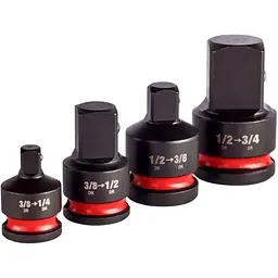 Набір перехідників ударних ShW 3/8"-1/4"; 3/8"-1/2"; 1/2"-3/8"; 1/2"-3/4" MILWAUKEE, (4шт)