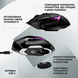 Мишка Logitech G502 X Plus Wireless Black (910-006162) - мініатюра 7