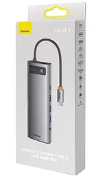 USB-Хаб Baseus Metal Gleam Series 12-in-1 (Type-C to HDMI+USB3.1*2+USB3.0*2+Type-C 3.1+PD+RJ45+SD/TF gray (WKWG020213) - мініатюра 6