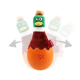 Іграшка для Собак Gigwi Egg Качка Неваляшка з пищалкою 14 см - мініатюра 6