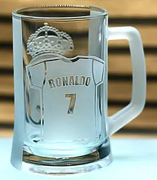 Пивний келих 660 мл Реал Мадрид Real Madrid з гравіюванням подарунок для фаната  футбольний кухоль Роналдо - мініатюра 5