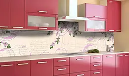 Вініловий кухонний фартух Намальована Сакура наклейка для кухні ПВХ Абстракція Happy Pocket Z181651 - мініатюра 4