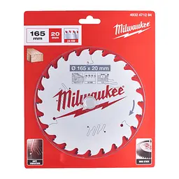 Диск пиляльний по дереву PFTE MILWAUKEE, діаметр 165х20х2,2мм, 24 зуб. - мініатюра 2
