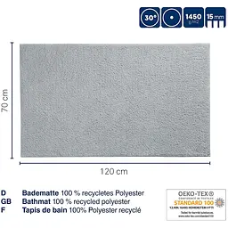 Килимок для ванної Kela Maja 120x70x1.5 см морська хвиля (23545) - мініатюра 3