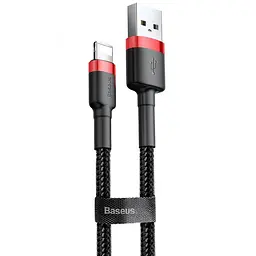Дата кабель Baseus Cafule USB to Lightning 2.4A 1 м CALKLF-B Червоний / Чорний