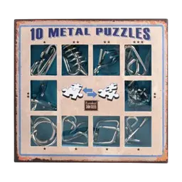 Набір головоломок 10 Metall Puzzles blue Eureka 3D Puzzle 473356, 10 головоломок