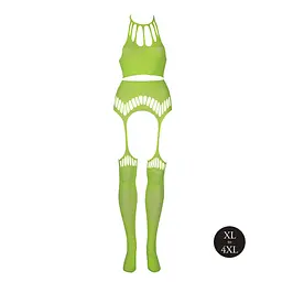 Комплект білизни Ouch! Two Piece with Crop Top and Stockings, XL/XXXXL (зелений) - мініатюра 4