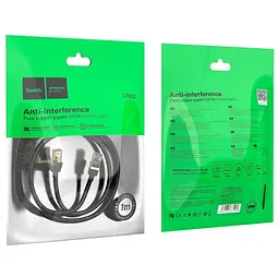 Патч-корд Hoco US02 Level pure copper gigabit ethernet cable ( L-1M ) Black - мініатюра 2