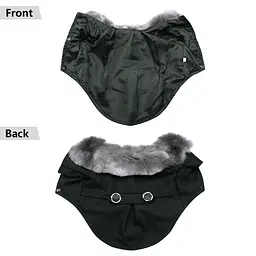 Пальто з хутряним коміром для собак Derby Black, XL - мініатюра 3