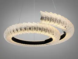 Сучасна підвісна LED люстра Diasha MD2509/600BK чорна кільцева з пультом 56 см - мініатюра 2