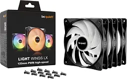 Вентилятор be quiet! Light Wings LX 120mm PWM High-Speed 3-Pack Black (BL124) - мініатюра 3