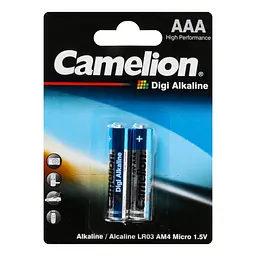 Літієві батарейки мізинчикові Camelion 1,5V AАA LR03-BP2DG Digi Alkaline, 2 шт. (LR03-BP2DG) - мініатюра 2