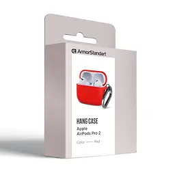 Силіконовий чохол для навушників Apple AirPods Pro 2 2022, Hang Case, червоний, ультратонкий захисний кейс товщиною 2 мм, захист від подряпин, пилу та ударів, компактний, з карабіном для кріплення, ArmorStandart (ARM68597) - мініатюра 8