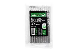 Свердло по металу APRO 4.0 мм Р6М5 (в упаковці 10 шт.) - мініатюра 3