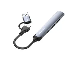 Мультипортовий адаптер ColorWay USB-A/USB-C 4-in-1 USB2.0х2/USB3.0/USB-C2.0 (CW-HUB06) - мініатюра 3
