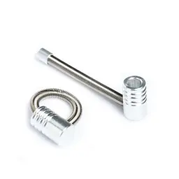 Трубка курильна металева пружина HL-181 Silver (10532) - мініатюра 4