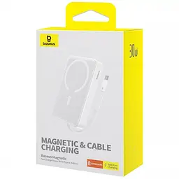 Універсальна мобільна батарея Baseus Magnetic Mini 10000mAh, 30W White (P1002210B223-00) - мініатюра 7