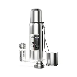 Термос Merlion з ситечком та чашкою 1,5 л, сталевий (ZK-127-1500Grey)