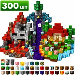 Магнітний конструктор Minecraft 300 шт по грі Майнкрафт Фортеця Mk001022.3 - мініатюра 7