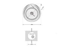 Мийка врізна Brinex 490x490х160мм 1 490-A, Satin 0,6мм BRIN490SAT06 - мініатюра 2