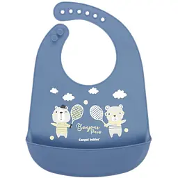 Слинявчик Canpol babies Bonjour Paris силіконовий з кишенькою синій (74/027_blu)