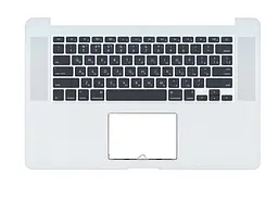 Клавіатура для ноутбука Apple MacBook Pro (A1398) Black, (Silver TopCase), RU (горизонтальний ентер)