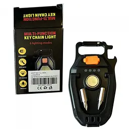 Ліхтар брелок Multitool LL-203-COB COB діод 3 світлодіоди 6 режимів USB Type-C магніт карабін - мініатюра 4