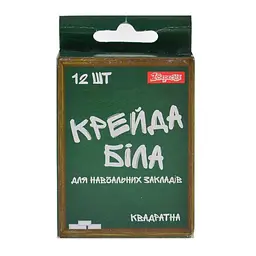 Крейда шкільна 1Вересня біла 10х10 квадратна 12 шт 400062 - мініатюра 1