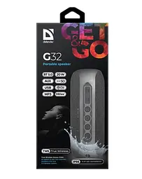 Портативна bluetooth колонка Defender G32 20Вт USB TF AUX IP65 (Чорний) - мініатюра 3
