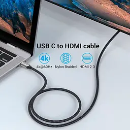 Кабель Vention HDMI-Type-C V 2.0 1.5 м (CRBBG) - мініатюра 7