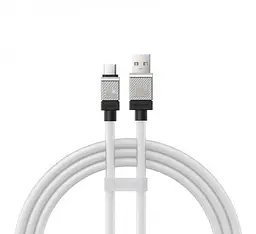 Кабель Baseus CoolPlay Series Fast Charging Cable USB to Type-C 100W 2m CAKW000702 White - мініатюра 5