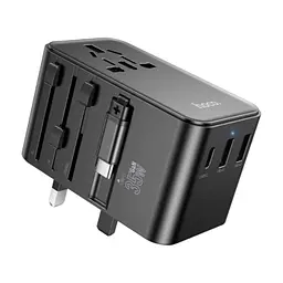 Мережевий фільтр живлення HOCO AC18A 1 роз, 2 USB, USB-C, 35W, 1,5м, Black (AC18AB) - мініатюра 2