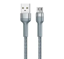 Кабель для заряджання Remax Jany RC-124m USB 2.0 - micro USB 2.4A 1 м Сріблястий (2269)