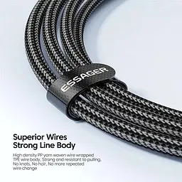 Кабель Essager Star 100W USB Charging Cable Type C to Type C 1 м Blue (EXCTT1-XC03) - мініатюра 6