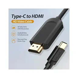 Кабель мультимедійний USB-C to HDMI M 1.5m black Vention (CGUBG) - мініатюра 4