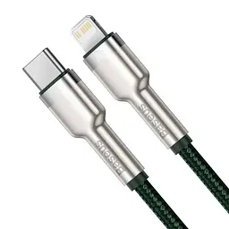 Кабель Baseus Cafule Metal Type-C to Lightning PD 20W (1m) green (CATLJK-A06) - мініатюра 2
